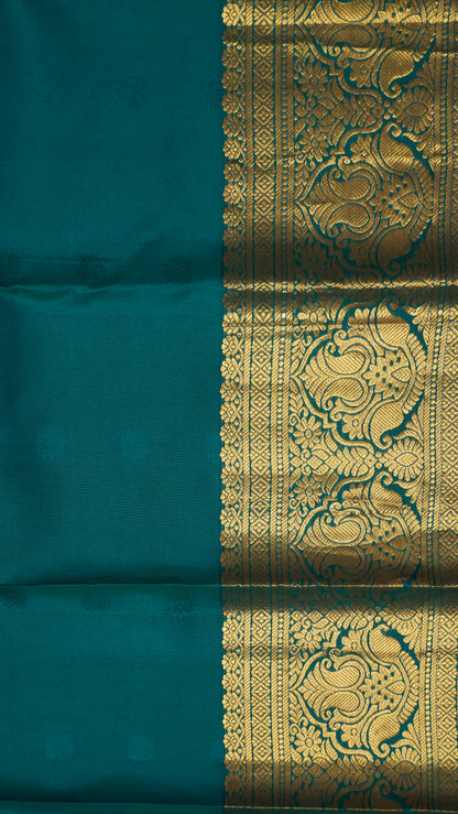 Pure Kanjivaram Silk Saree -Mango yellow-Green