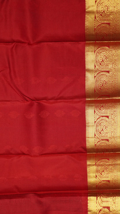 Pure Kanjivaram Silk Saree - Manthulir Green-Red