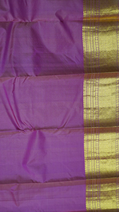 Pure Kanjivaram Silk Saree - Peach Orange