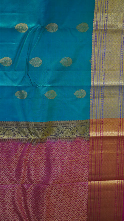 Pure Kanjivaram Silk Saree - Ramar Blue