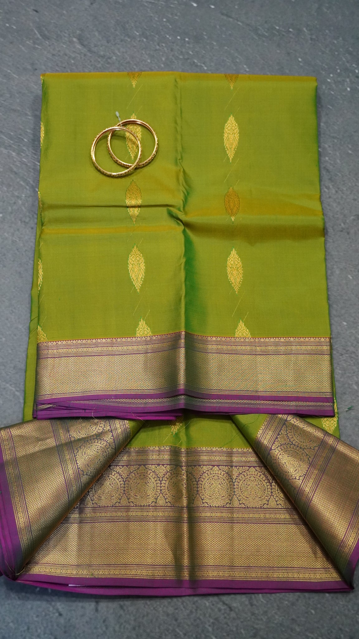 Pure Kanchipuram Silk Saree -Mehandhi Green