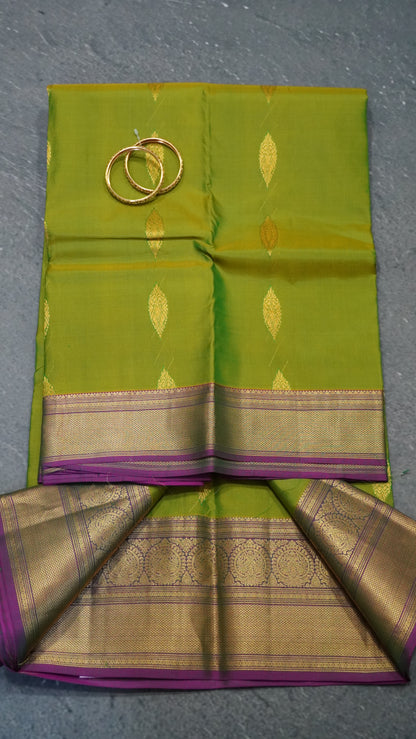 Pure Kanjivaram Silk Saree -Mehandhi Green