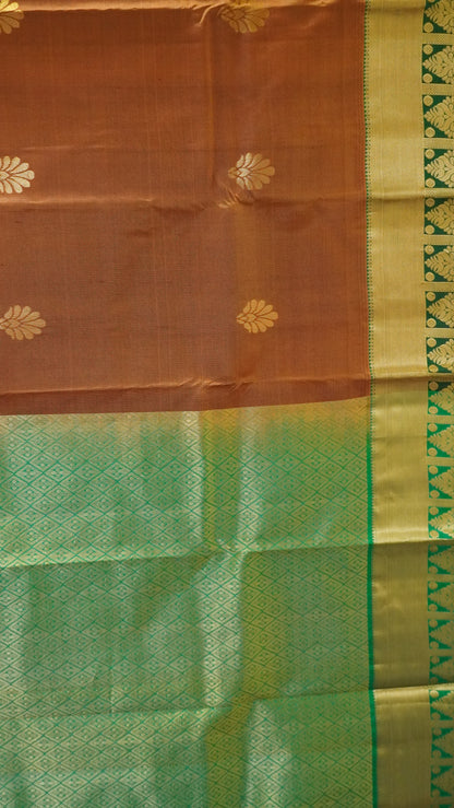 Pure Kanjivaram Silk Saree -Beige Green