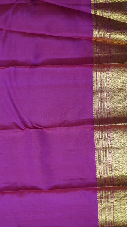 Pure Kanjivaram Silk Saree -Green Pink