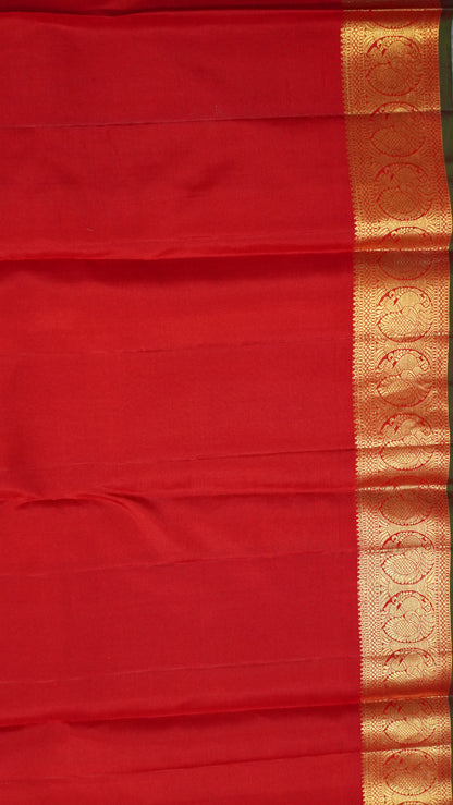 Pure Kanjivaram Silk Saree -Mustard Red
