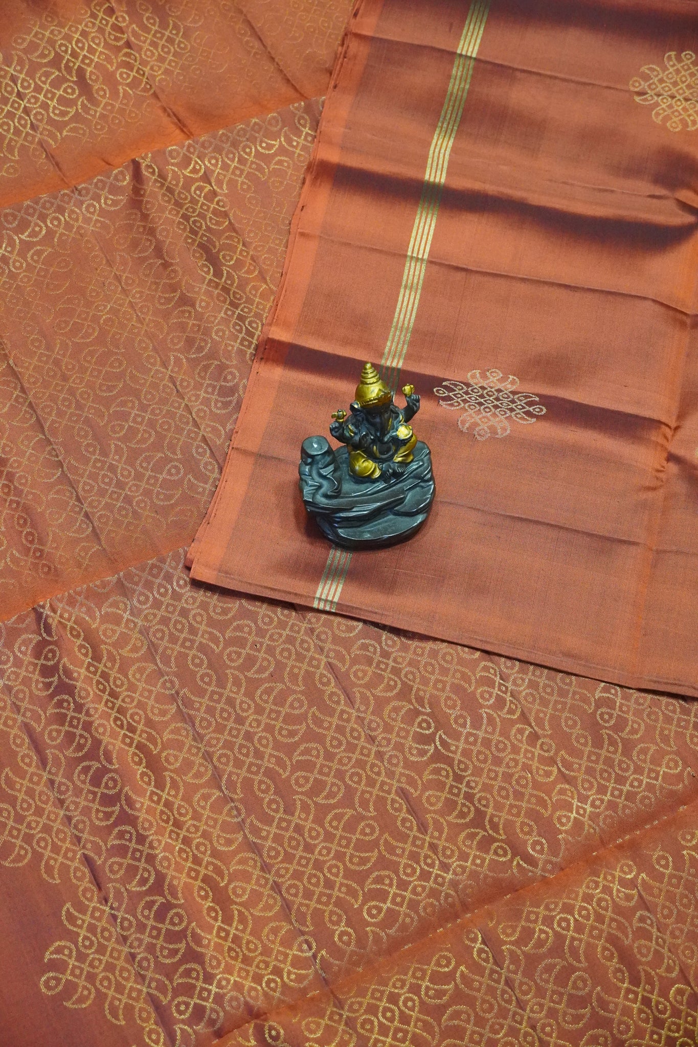 Pure soft silk-Kolam Rust Orange