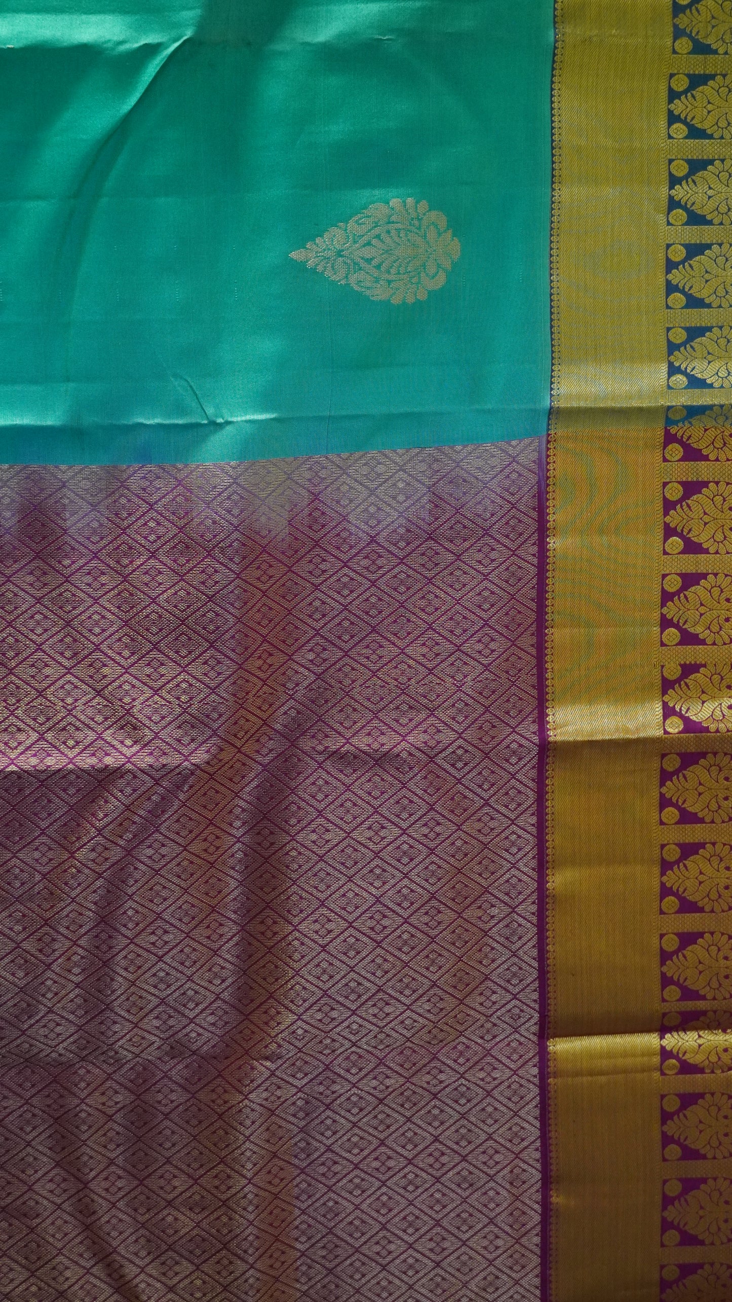 Pure Kanjivaram Silk Saree -Teal Green
