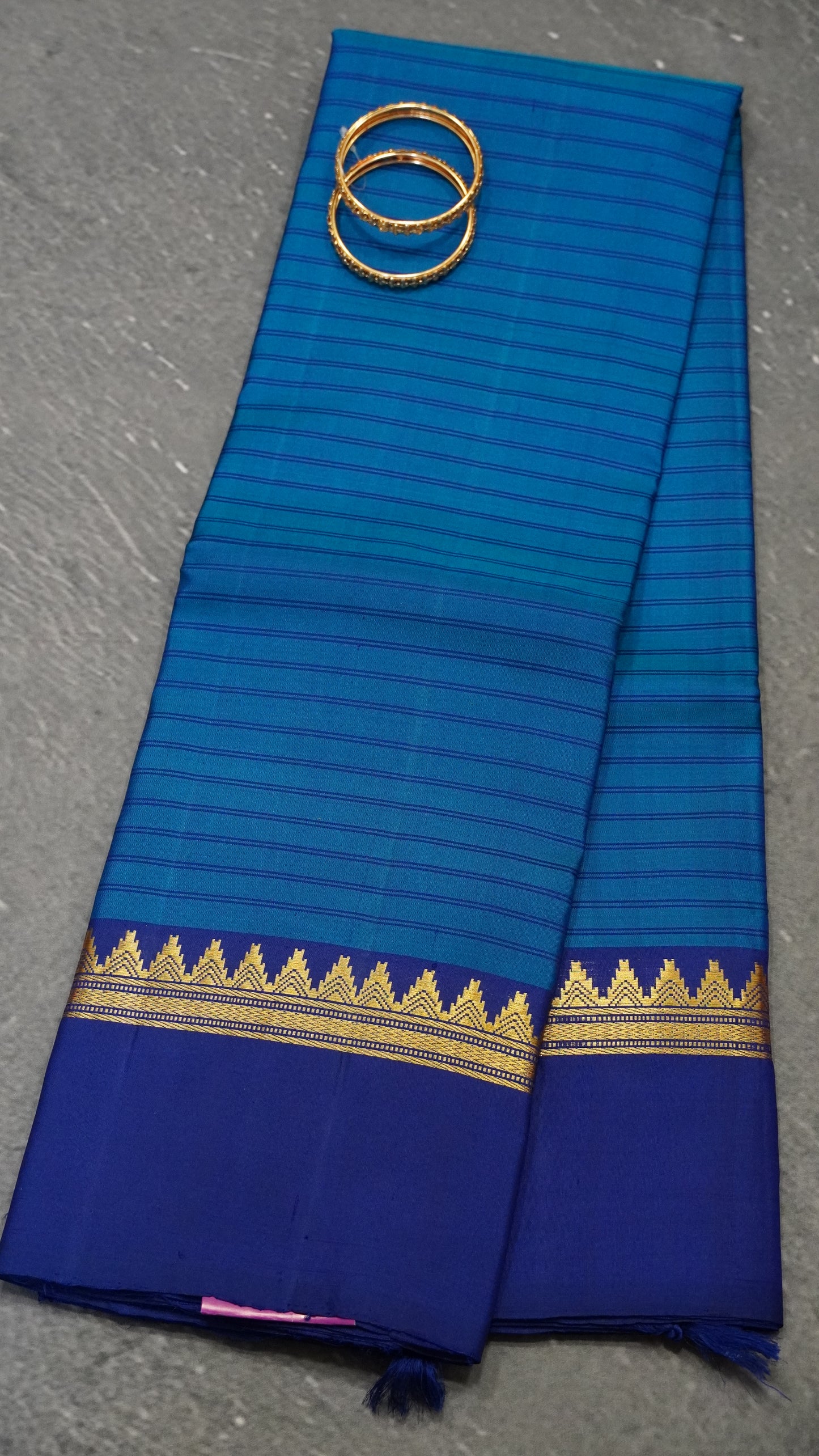 Pure Kanjivaram Silk Saree -ink Blue