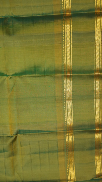Pure Kanjivaram Silk Saree -Lite Green With Mehandi Green