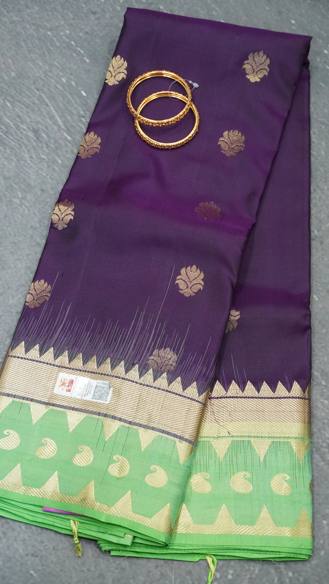 Pure Kanchipuram Silk Saree -Wine Pista