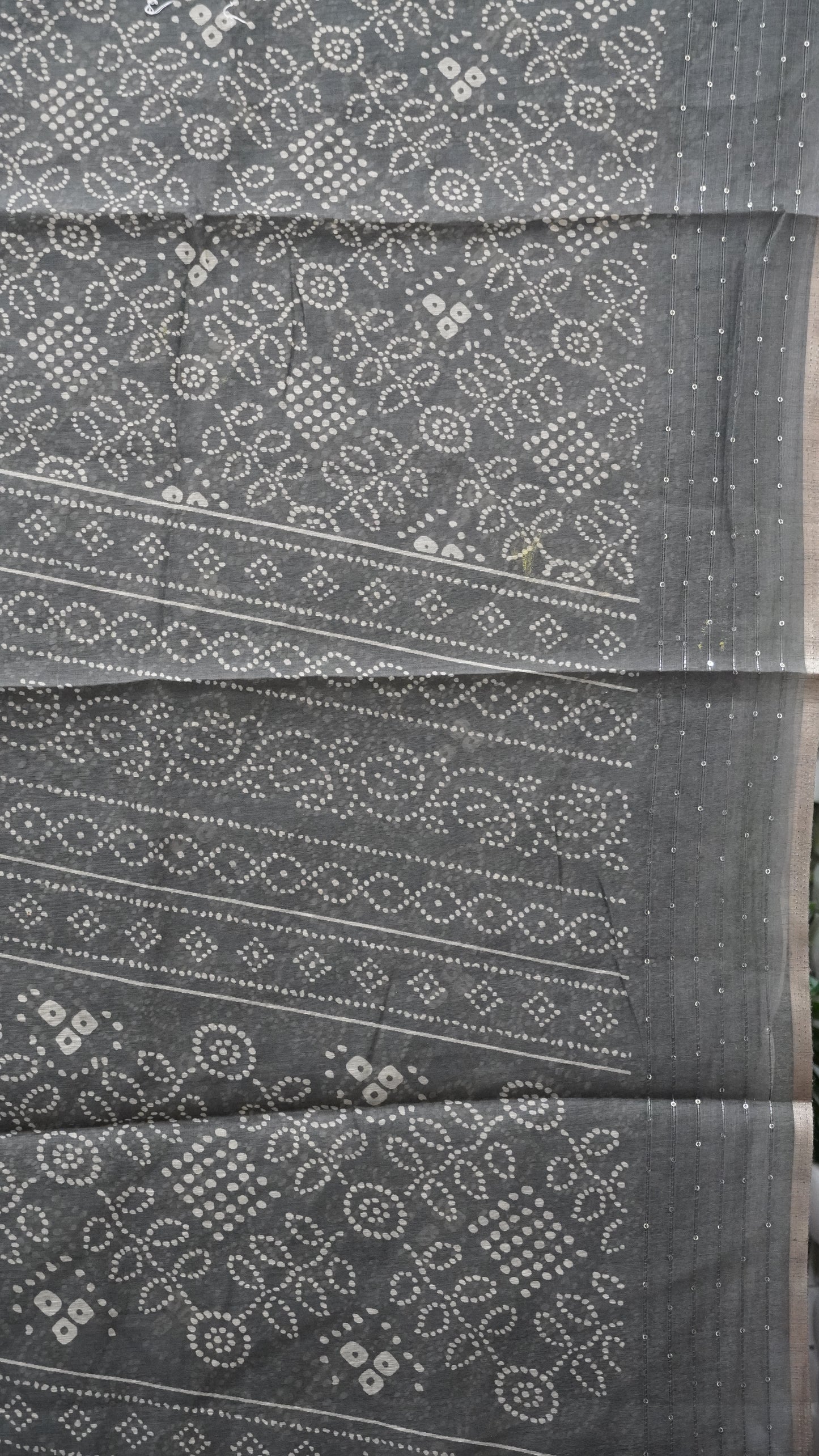 Chanderi Saree Sequence Work - Grey