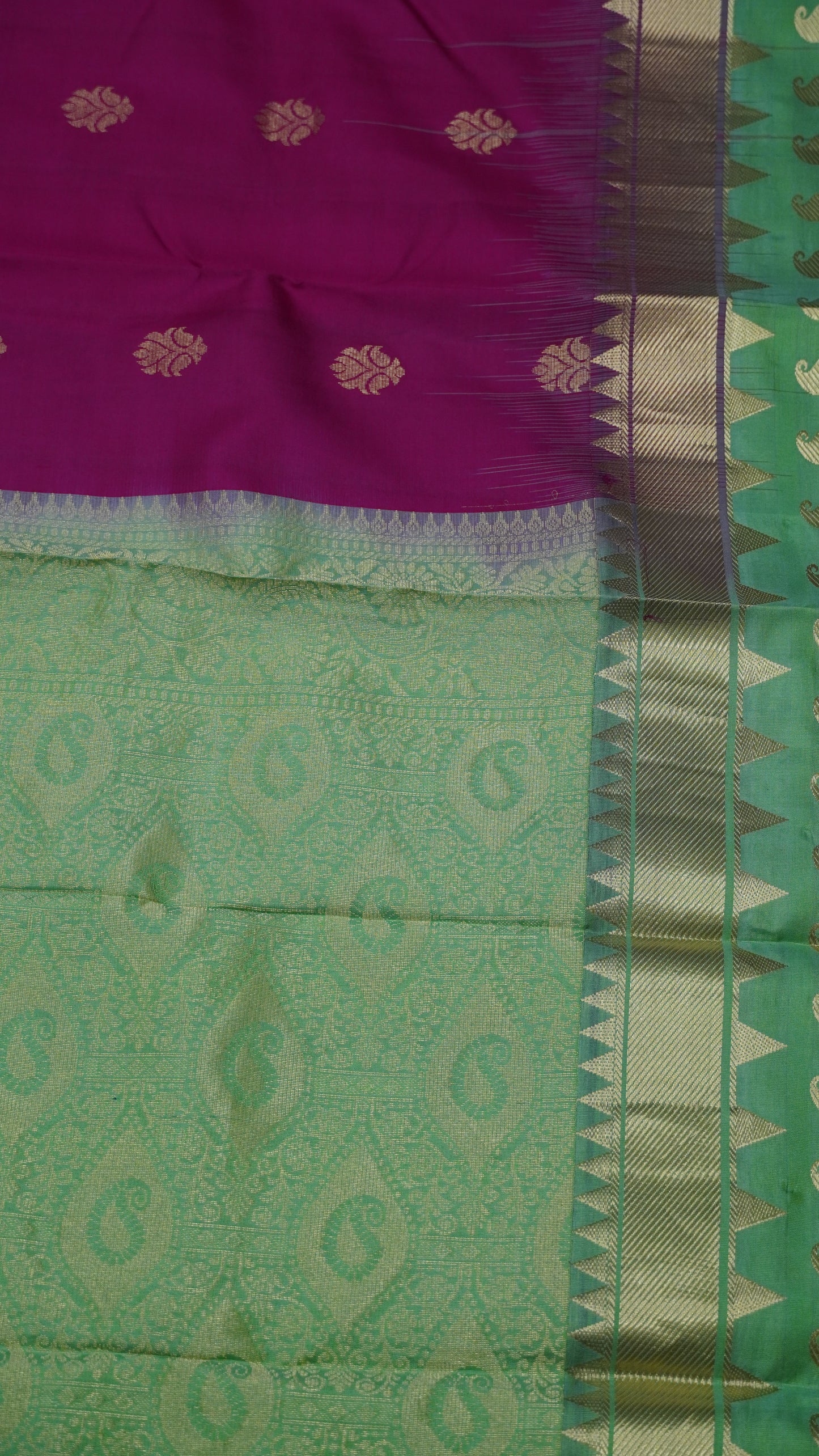 Pure Kanjivaram Silk Saree -Rani Pink