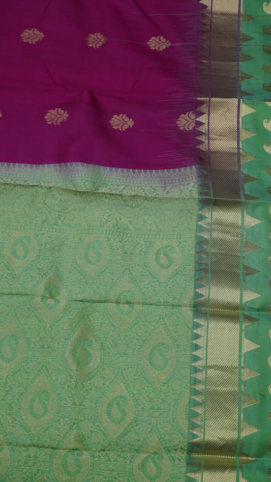 Pure Kanjivaram Silk Saree -Rani Pink