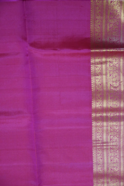Pure soft silk-Round Flower Butta Mango Yellow-Pink