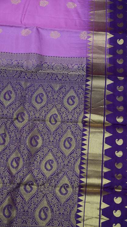 Pure Kanjivaram Silk Saree -Pink Wine