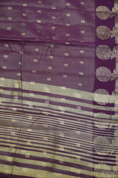 Semi Raw Silk Saree - Vairaoosi Pattern Wine