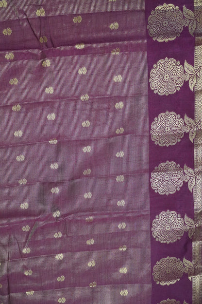 Semi Raw Silk Saree - Vairaoosi Pattern Wine