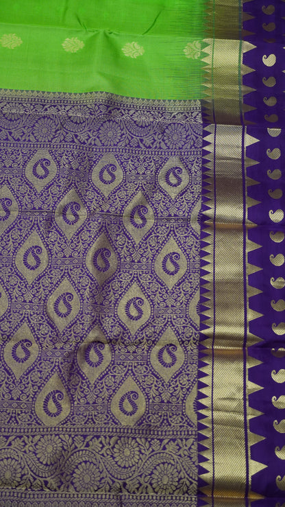 Pure Kanjivaram Silk Saree -Parrot Green