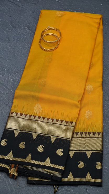 Pure Kanjivaram Silk Saree -Mango Yellow
