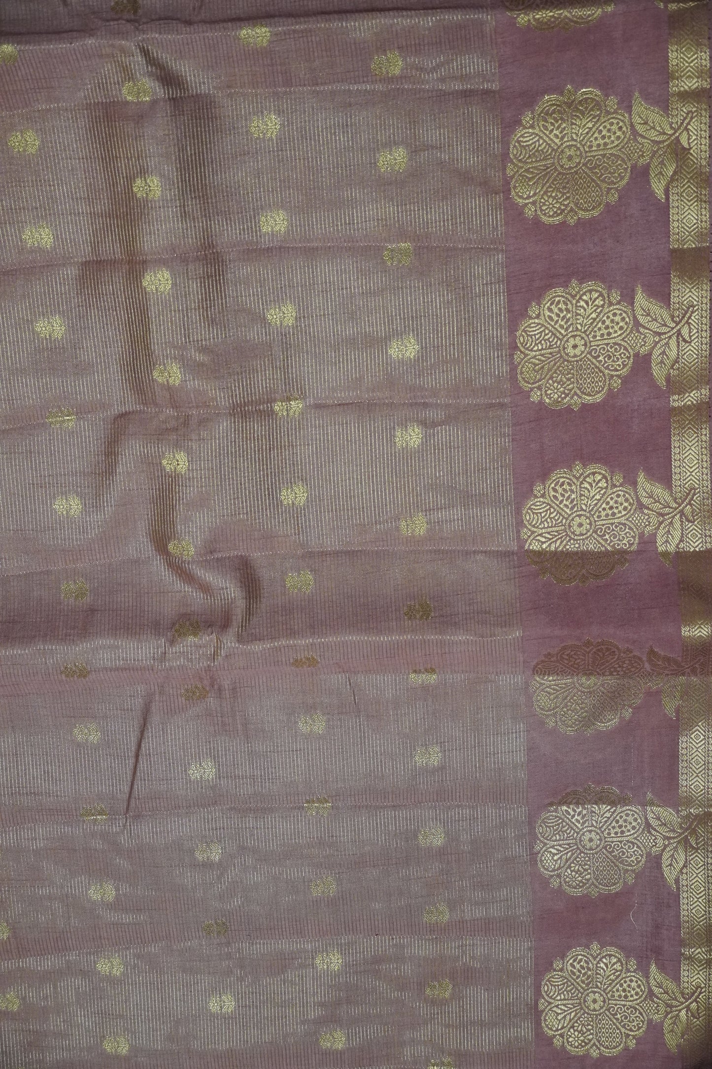 Semi Raw Silk Saree - Vairaoosi Pattern Mauve