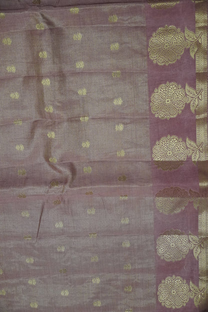Semi Raw Silk Saree - Vairaoosi Pattern Mauve