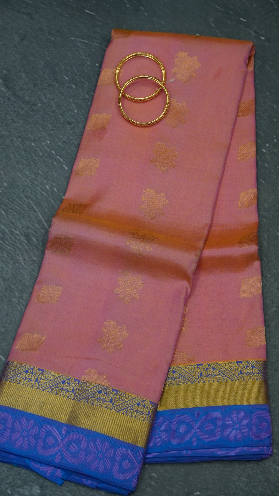 Pure Kanchipuram Silk Saree -Peach Pink