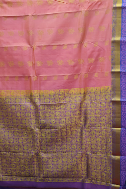 Pure Kanjivaram Silk Saree -Peach Pink