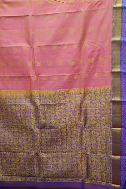 Pure Kanjivaram Silk Saree -Peach Pink