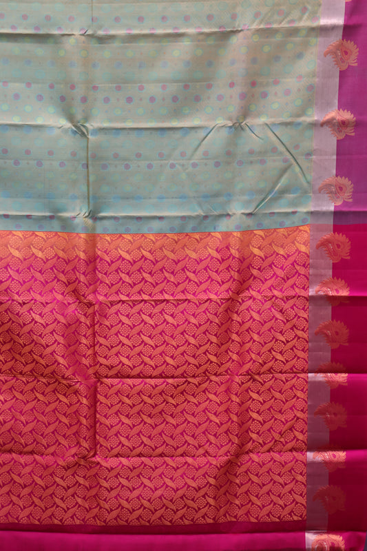 Pure Kanjivaram Silk Saree -Green Magenta