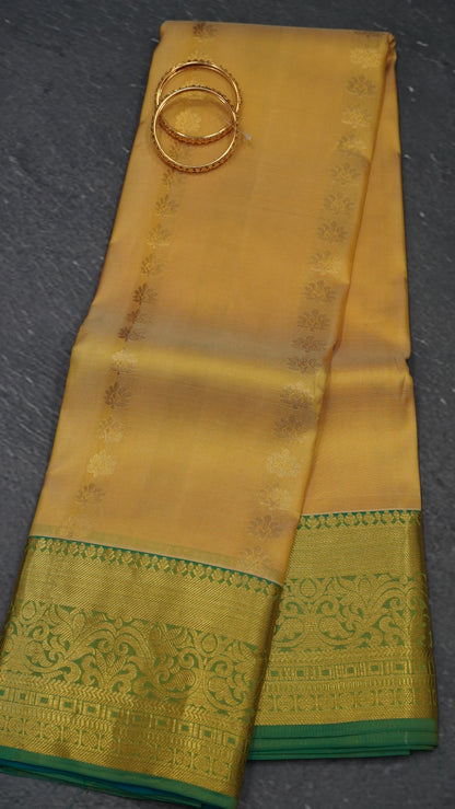 Pure Kanjivaram Silk Saree -Sandal Lite Green
