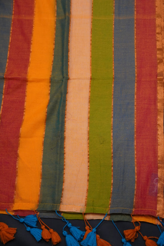 Khadi Cotton Saree - Pastel Shade Yellow