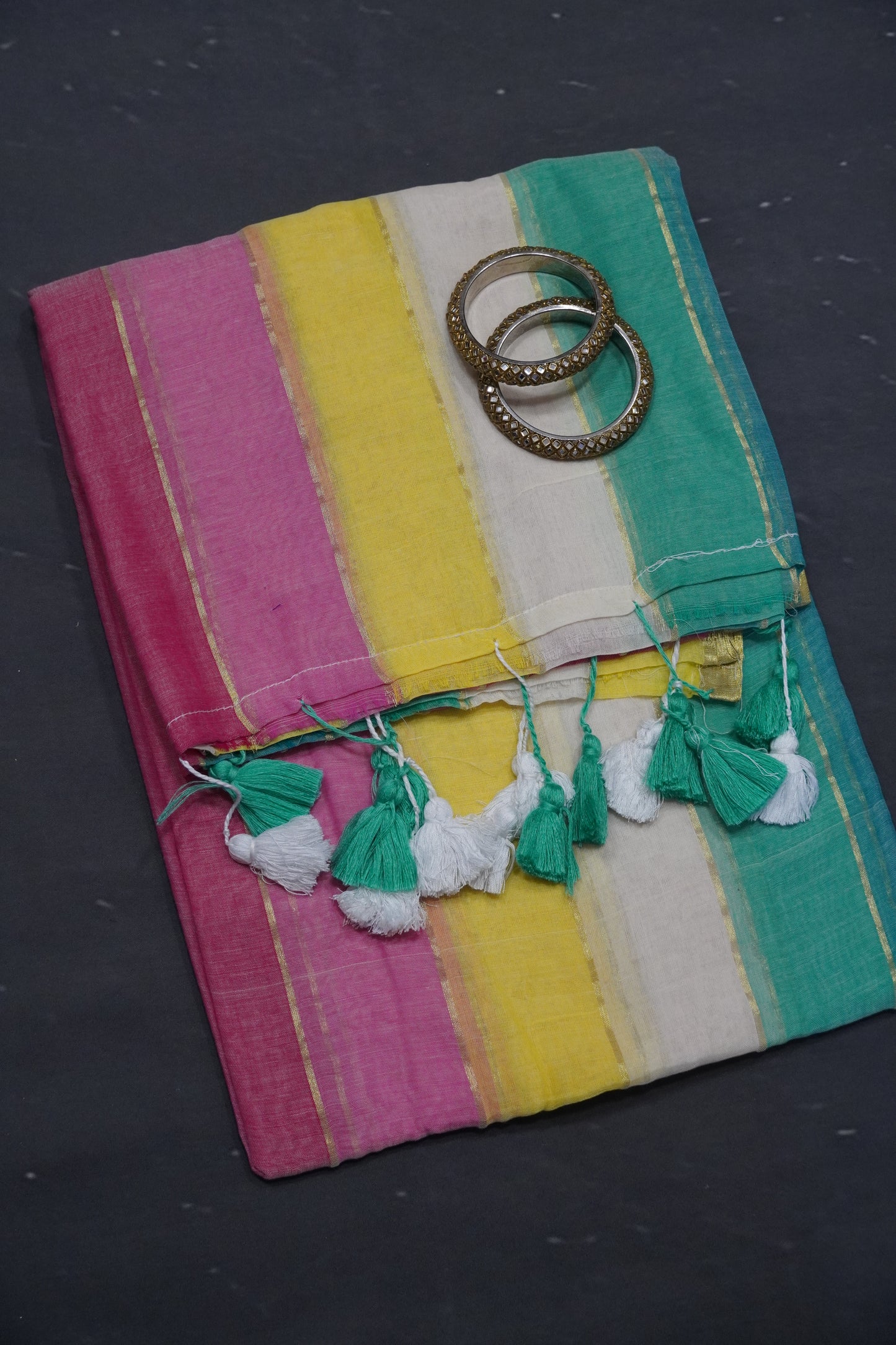 Khadi Silk Saree - Pastel Shade Yellow-Green