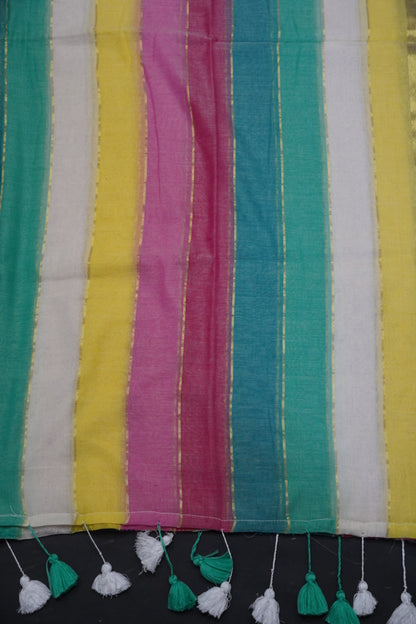 Khadi Silk Saree - Pastel Shade Yellow-Green