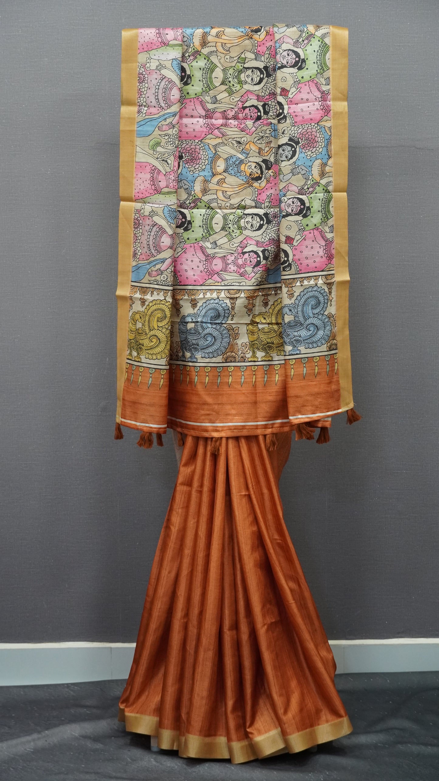 Art Mulberry Silk Saree-Honey Penn Kalamkari