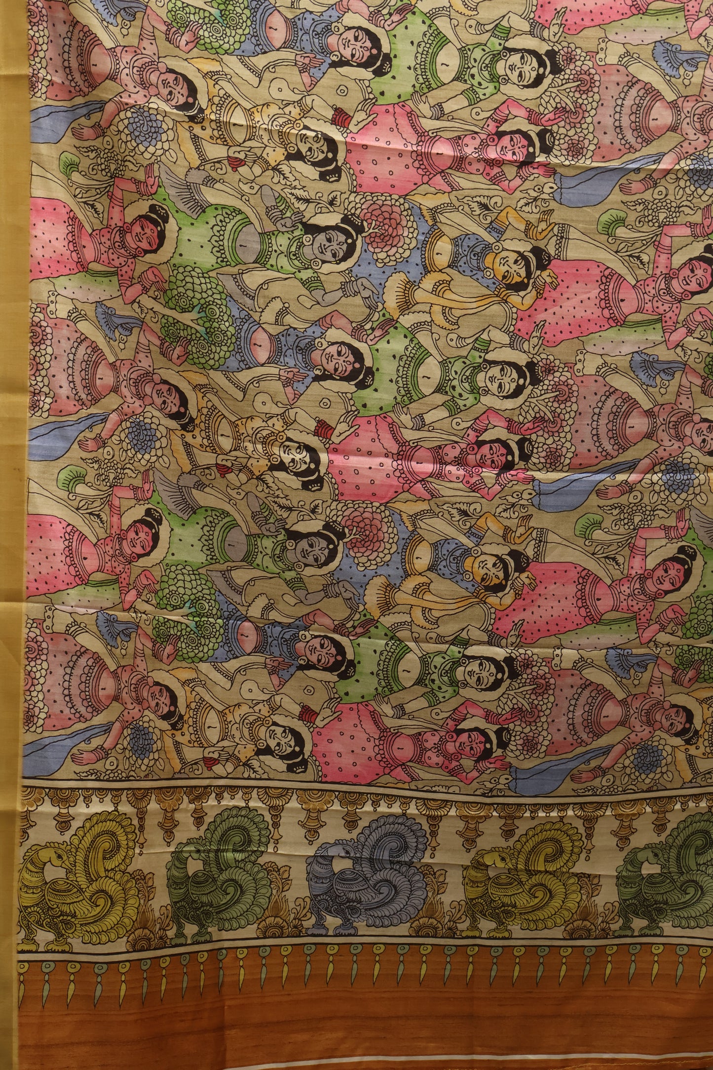 Art Mulberry Silk Saree-Honey Penn Kalamkari