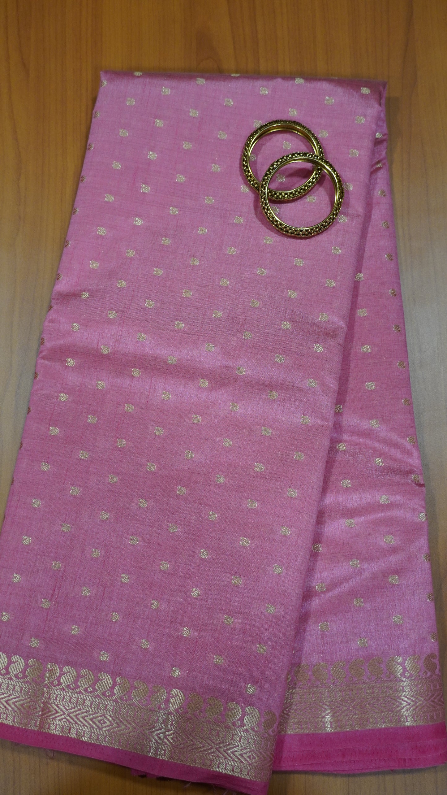 Semi Tussar Saree - Pink Manga Buta