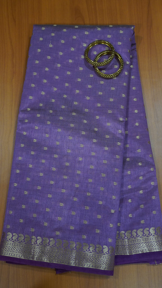 Semi Tussar Saree - Light Violet Manga Buta