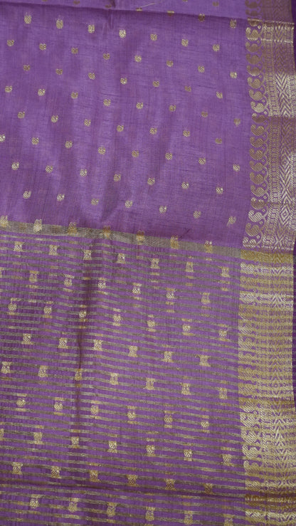 Semi Tussar Saree - Light Violet Manga Buta