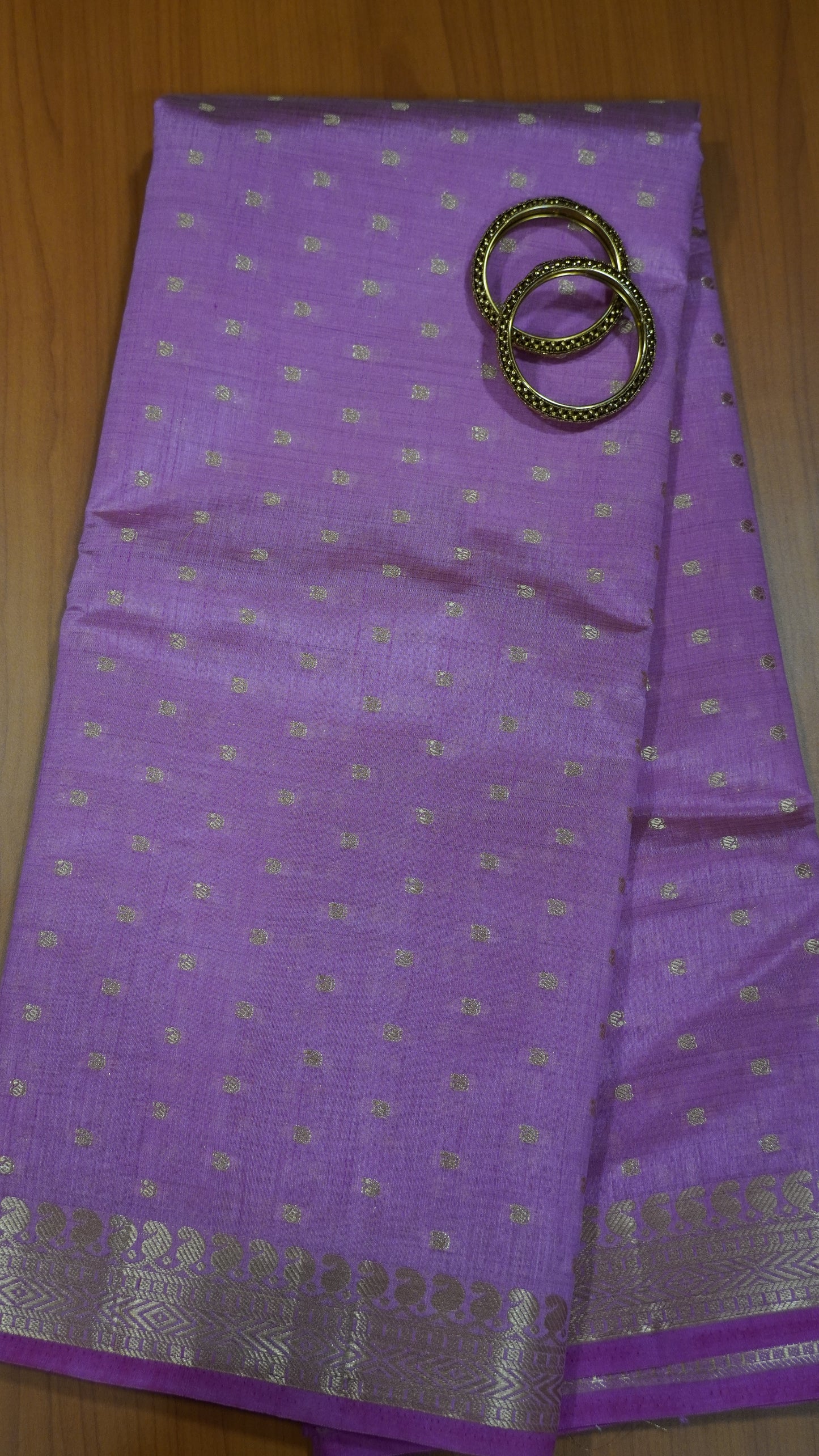 Semi Tussar Saree - Lt Purple Manga Buta