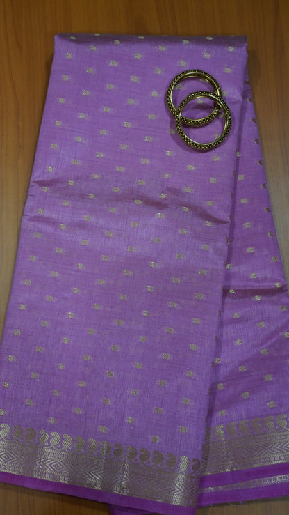 Semi Tussar Saree - Lt Purple Manga Buta