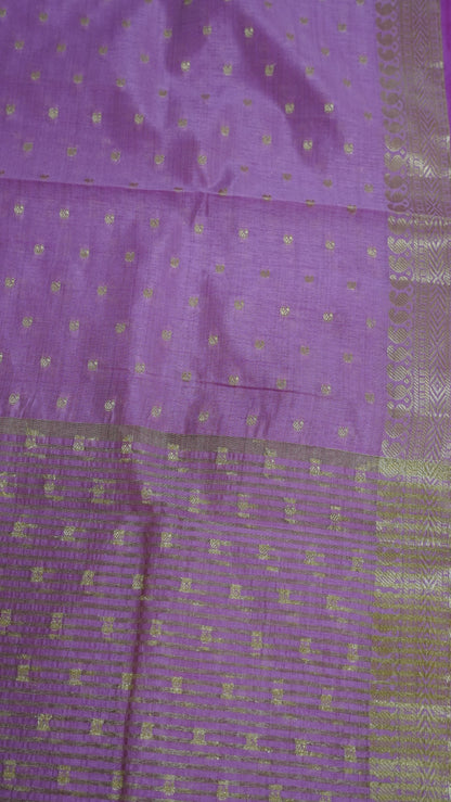 Semi Tussar Saree - Lt Purple Manga Buta