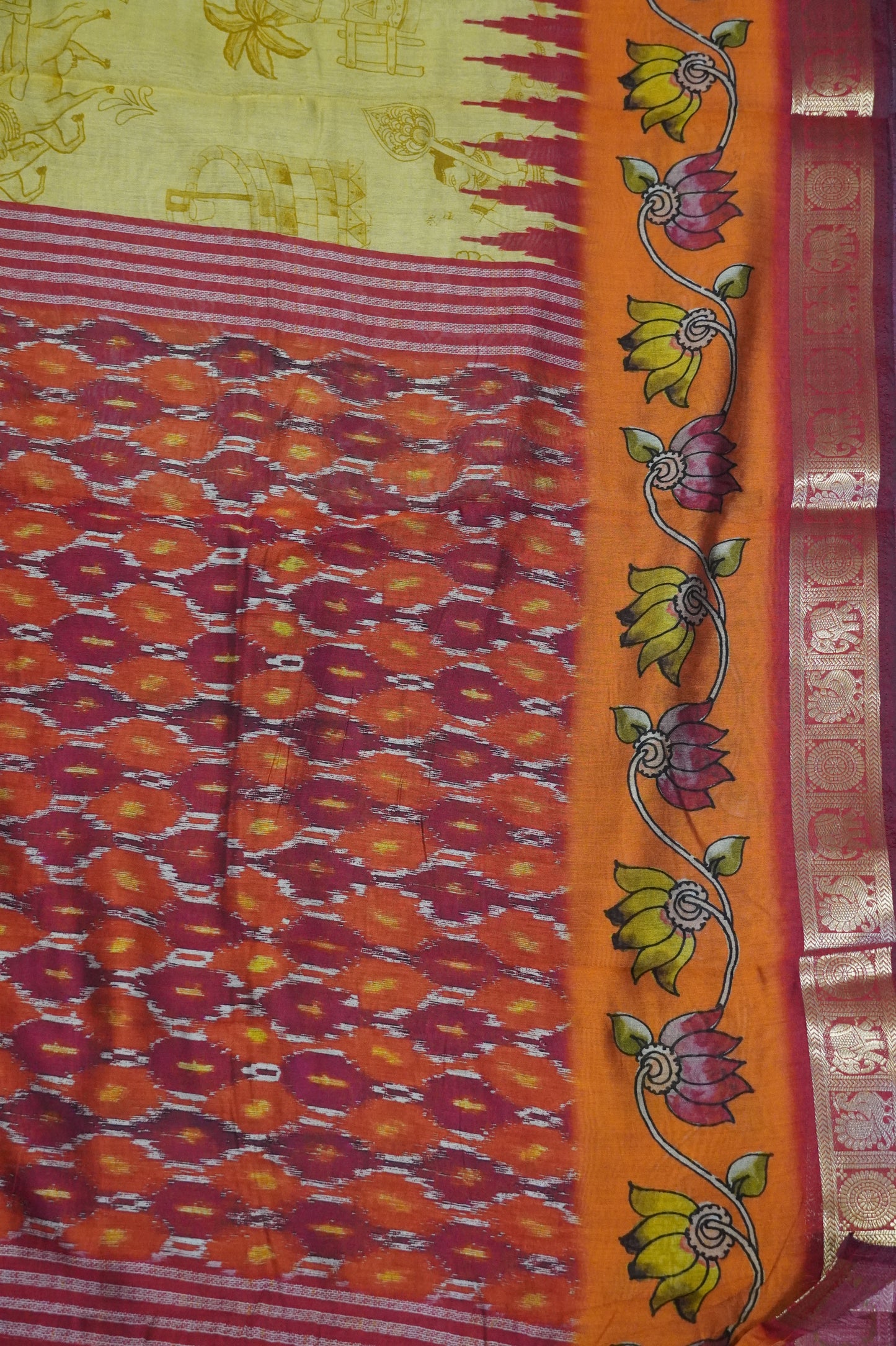 Malai Cotton Saree - Doll Pattern Sandal