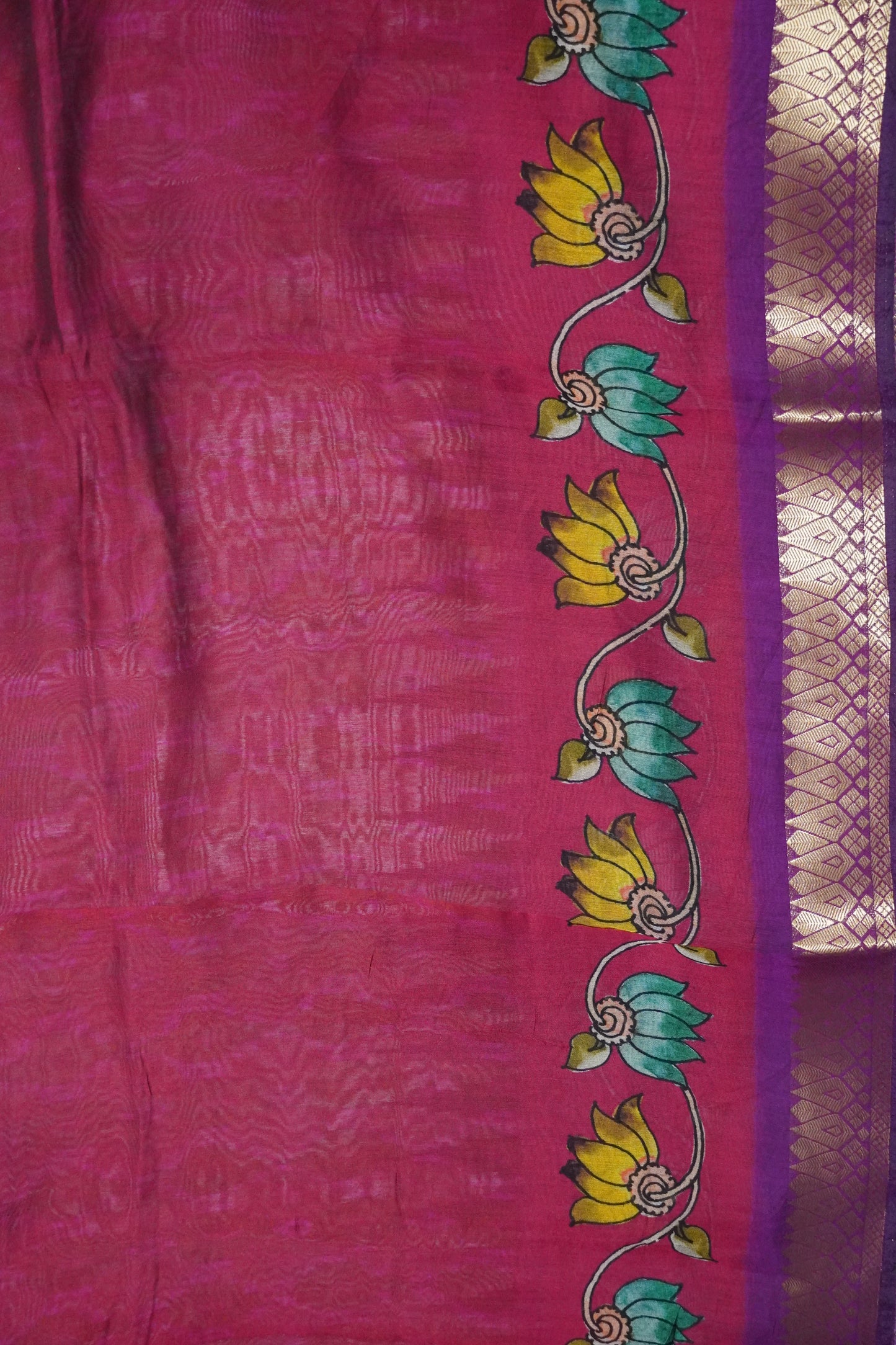 Malai Cotton Saree - Doll Pattern Pink