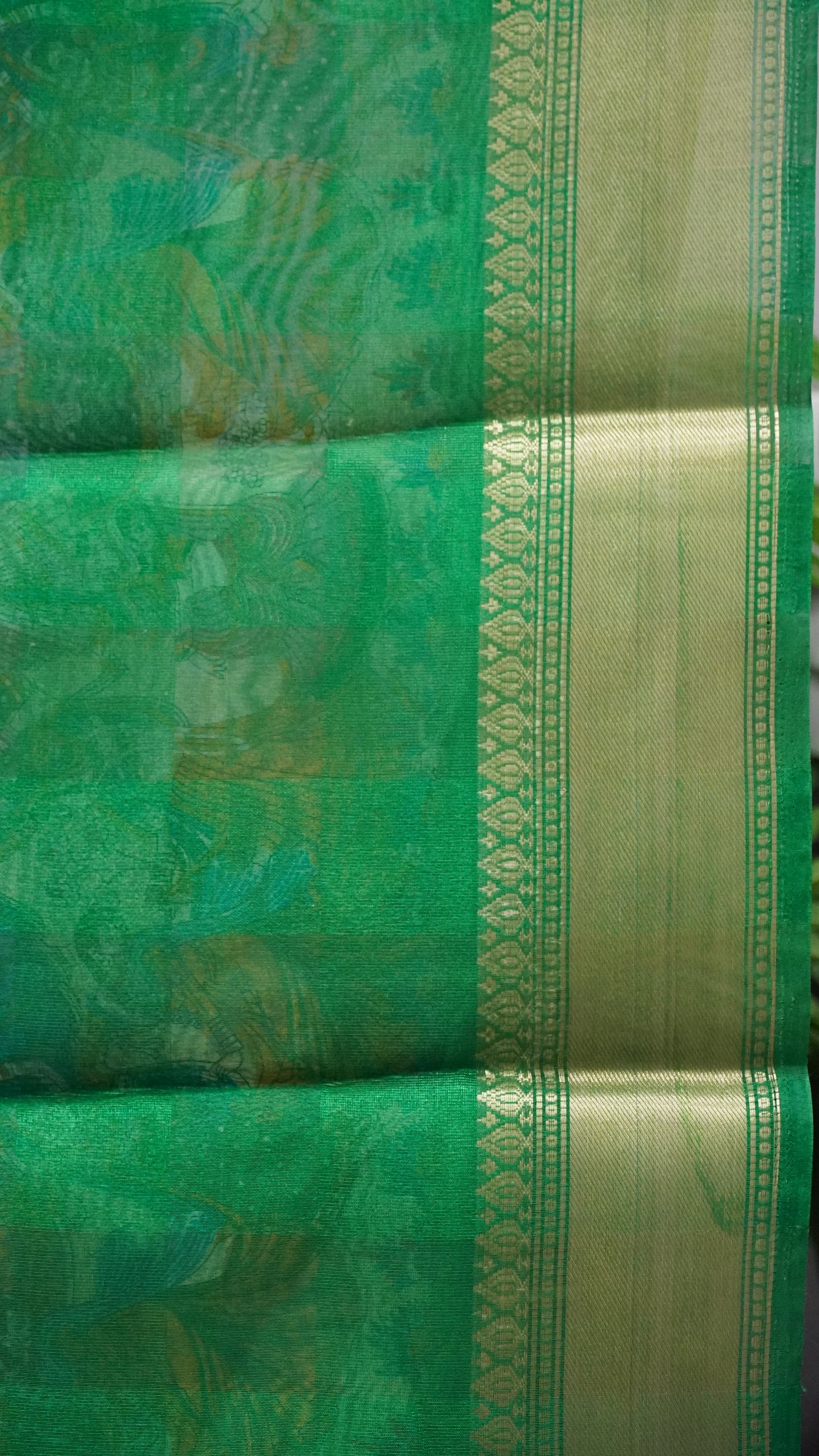 Chanderi Saree Figure Print - Red