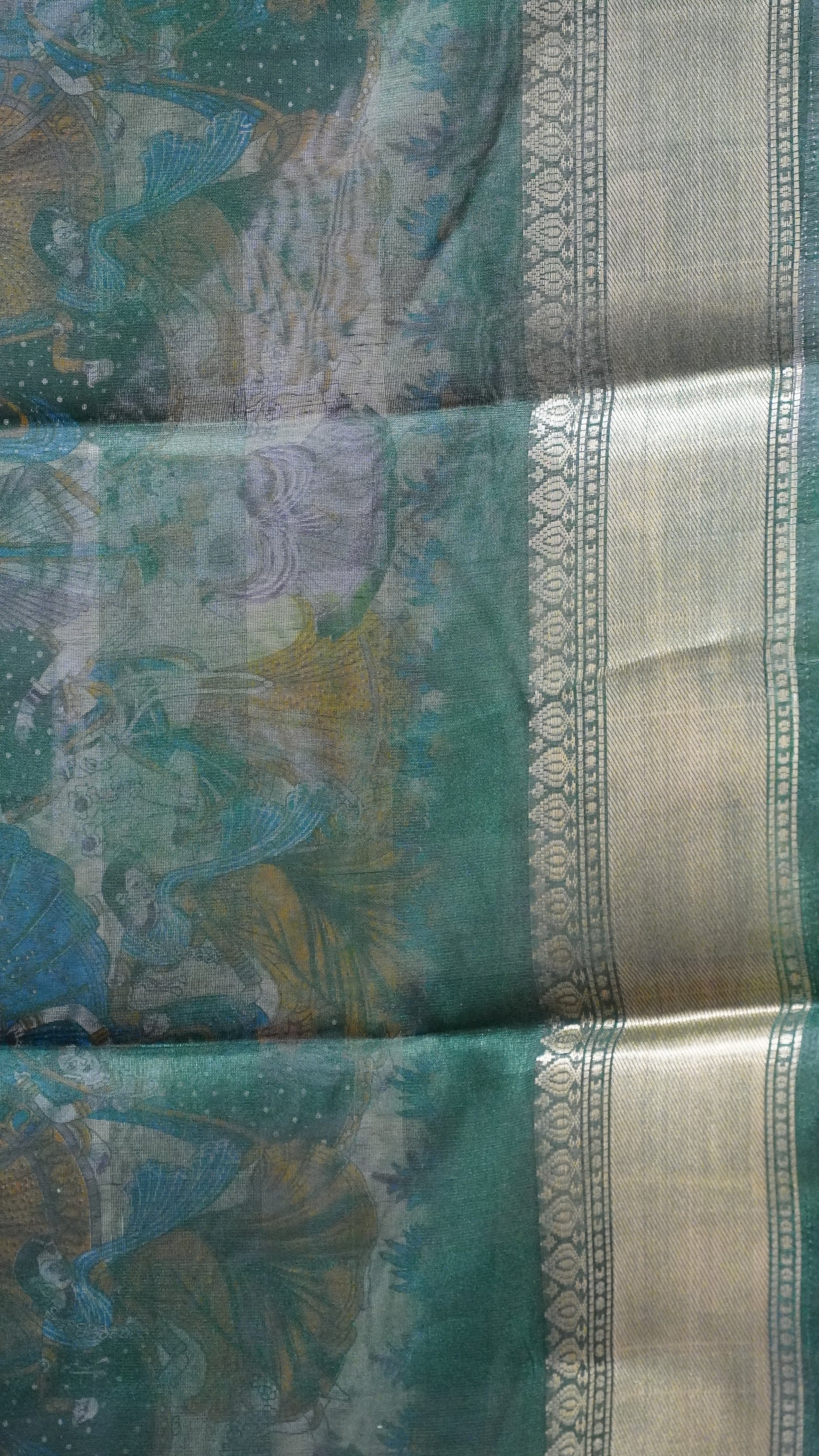 Chanderi Saree Figure Print - Purple