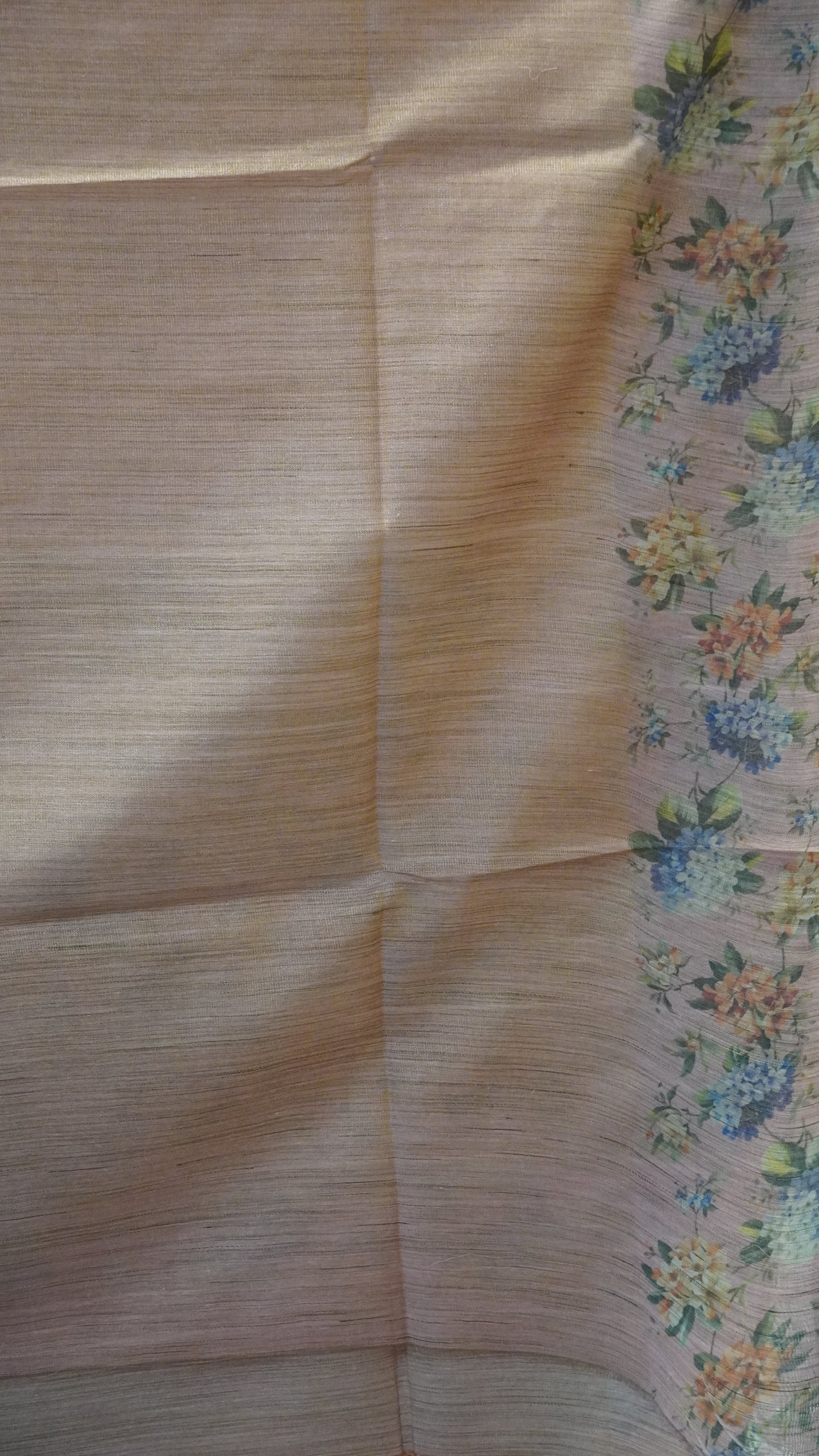Tissue Tussar Saree-Pink Hydrang Border