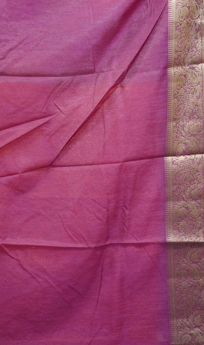 Bamboo Silk Saree-Bright Orange Sequence Work