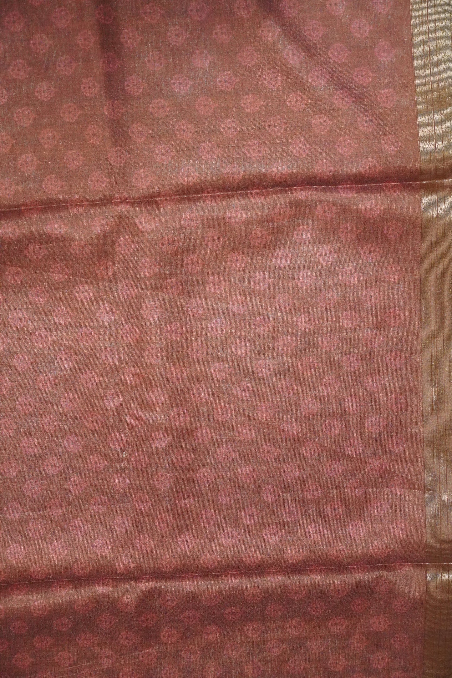 Art Printed Silk Saree -Ajrakh Pattern Maroon