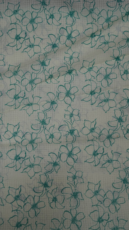 Pure Kota Saree-Dual Tone Kutch Work-Green