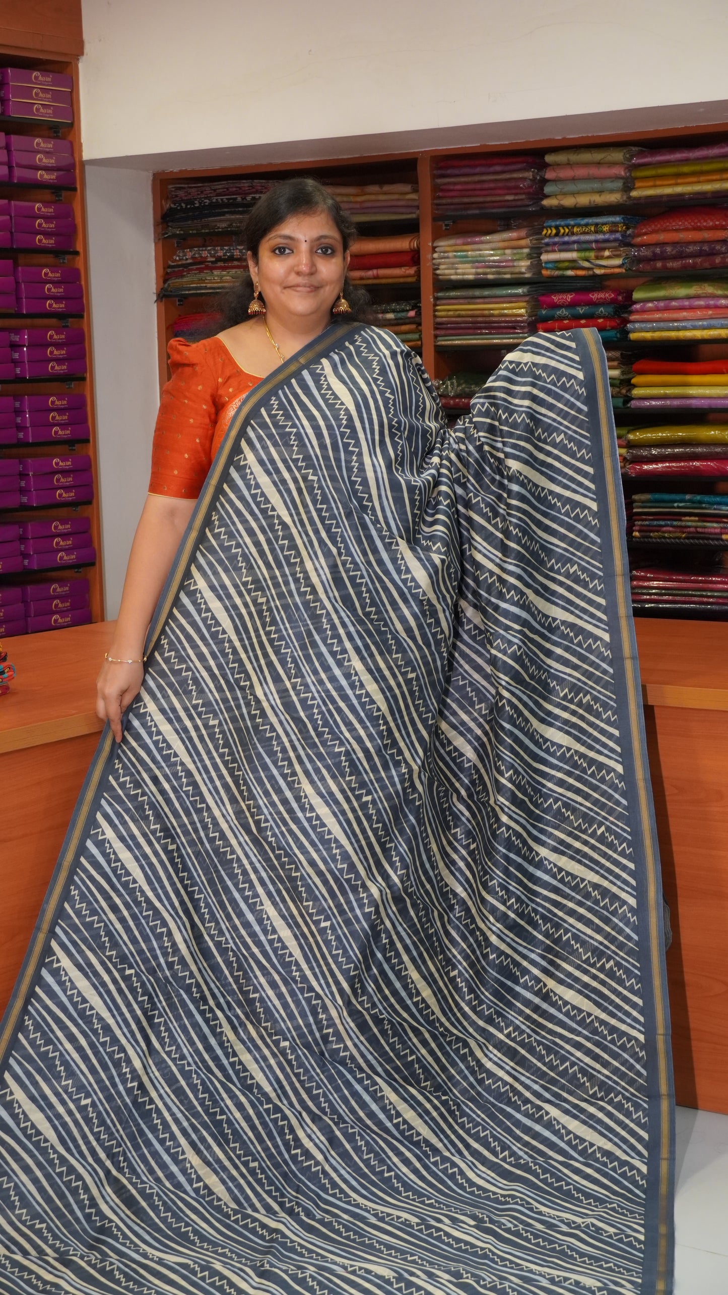 Pure Chanderi Saree - Black